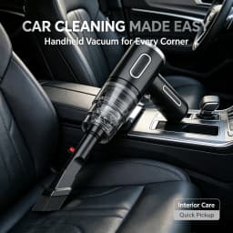 Wireless Handheld Car Vacuum Cleaner, Ergonomic Handheld Design Mini Cordless Vacuum, 3500Pa Strong Suction Car Home Dual Purpose Vacuum with LED Light, Rechargeable Compact Vacuum for Car Sofa Keyboard Pet Hair Corner Dust Deep Cleaning