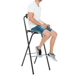 Modern Foldable Bar Chair 29.53in Seat Height X-shaped Chair Legs, 125kg/275.58lbs Load Capacity, for Home Cafe Bar