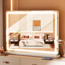 MCQ Full Length Mirror LED Vanity Mirror with Lights Makeup Dimmable 3 Color Modes with Memory Function USB Charging Port for Home 
