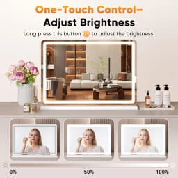 MCQ Full Length Mirror LED Vanity Mirror with Lights Makeup Dimmable 3 Color Modes with Memory Function USB Charging Port for Home 