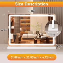 MCQ Full Length Mirror LED Vanity Mirror with Lights Makeup Dimmable 3 Color Modes with Memory Function USB Charging Port for Home 