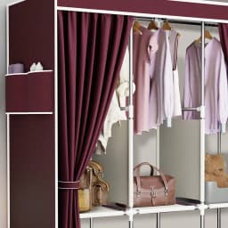 65" Portable Wardrobe Closet with Shelves & Hanging Rod, Large Capacity Cloth Storage Cabinet with Zipper Cover, Dustproof Non-Woven Fabric Organizer for Bedroom Dorm Apartment, Easy Assembly