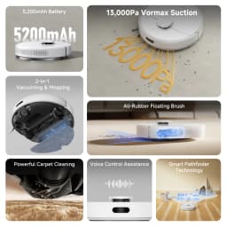 Dreame GoVac 200L 2-in-1 Robotic Vacuum & Mop — 13,000 Pa Vormax Suction, Smart Pathfinder Mapping & App Control for Carpet, Hardwood & Tile