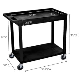 EC12-B 32" x 18" Cart - One Tub/One lat Shel