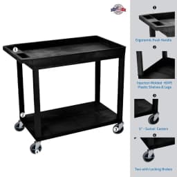 EC12-B 32" x 18" Cart - One Tub/One lat Shel