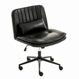 TCGBKAF Gray Criss Cross Chair Armless Desk Office with Wheels And Lumbar Pillow Adjustable Swivel Task Vanity Linen Chair