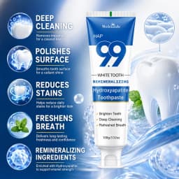 New Powerful Whitening Toothpaste, Brightens Teeth, Eliminates Bad Breath Stains and Odor, Mint Flavor, Deep Cleaning, Fresh Breath, Cares for Gums, Boosts Confidence in Smile, Travel-Friendly Tube for Home & On-the-Go Oral Care, Local Warehouses