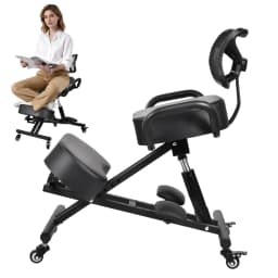 Has Pedals Kneeling Chair with Back Support Ergonomic Multifunctional 198 Lbs Capacity, Kneeling Stool, for Men Women Adults Home Office Study Living Room Meditation