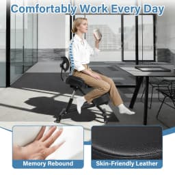 Has Pedals Kneeling Chair with Back Support Ergonomic Multifunctional 198 Lbs Capacity, Kneeling Stool, for Men Women Adults Home Office Study Living Room Meditation