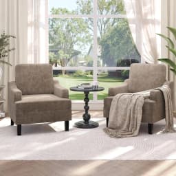 Light Brown Chenille Scooped Accent Chair – Comfy Reading Armchair, Sturdy Wood & Iron Frame, Mid-Century Modern Design, Easy Assembly, Perfect for Living Room, Bedroom or Reading Nook