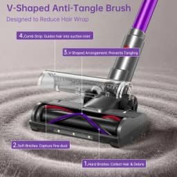 Lightweight Cordless Vacuum 650W/60Kpa/80 Mins Running Time Auto Suction Adjust HEPA Filter LED Display Handhelp Hoover Multi Attachments 2.5 Hours Charging Time for Hardwood Carpet Pet Hair Home Car Cleaning