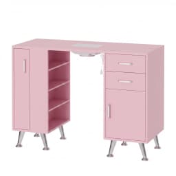 Nail Technician Desk With Dust Collector, Manicure Table With 2 Drawers, Cabinet, Pull Out Shelf & Wrist Rest For Salon Spa Home