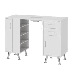 Nail Technician Desk With Dust Collector, Manicure Table With 2 Drawers, Cabinet, Pull Out Shelf & Wrist Rest For Salon Spa Home