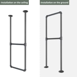 DIYHD 37" Ceiling Mount Gold Shelf 2 Pairs U Shape Pumbing Pipe Bracket for Kitchen(No Planks),Golden Black