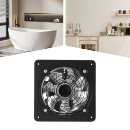 8/10 Inch Black Exhaust Fan 7-Blade High-Speed Ventilation Auto Backdraft Damper Low Noise 60-70dB Kitchen Bathroom Workshop