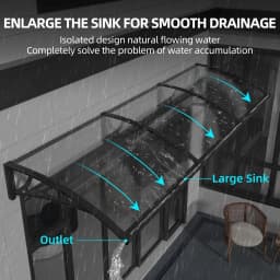 Large Sink Window Door Awning Canopy Outdoor Waterproof Roof Cover For Door Entrance Patio Window Polycarbonate Hollow Sheet