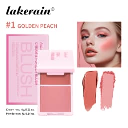 Lakerain Blush Cream Long Lasting High Pigmented Natural Pink Smooth Texture 2 IN 1 Cream & Powder Blusher Korean Makeup