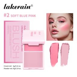 Lakerain Blush Cream Long Lasting High Pigmented Natural Pink Smooth Texture 2 IN 1 Cream & Powder Blusher Korean Makeup