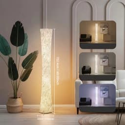 60" Modern Floor Lamp with Tyvek Paper, 3 Color Temperature Light, APP & Remote Control, Timer Setting, Perfect Corner Standing Lamp for Bedroom & Living Room, Gift for Valentine's Day/Birthday