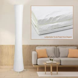 60" Modern Floor Lamp with Tyvek Paper, 3 Color Temperature Light, APP & Remote Control, Timer Setting, Perfect Corner Standing Lamp for Bedroom & Living Room, Gift for Valentine's Day/Birthday