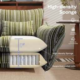 Oversized Chenille Accent Chair Lumbar Pillow Wide Armrest Deep Seat 7in High-Density Foam 350lb, Customized
