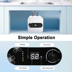 Electric Mini Tank Water Heater 1500W, 2.1 Gal Instant Hot Water Heater with LCD & Adjustable 86-149°F for Kitchen Bathroom