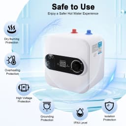 Electric Mini Tank Water Heater 1500W, 2.1 Gal Instant Hot Water Heater with LCD & Adjustable 86-149°F for Kitchen Bathroom