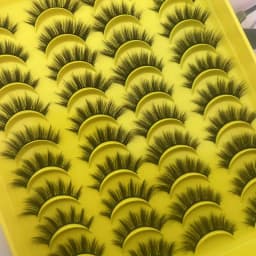 20 pairs of false eyelashes with short front and long back, repeatedly used with distinct roots