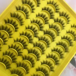 20 pairs of false eyelashes with short front and long back, repeatedly used with distinct roots