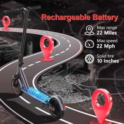 10”Honeycomb Tires Electric Scooter 42V 10.5Ah Battery 22MPH Max Speed 22Miles Max Range Dual Braking & Suspension APP Control
