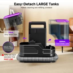 Honki 530W Carpet Cleaner Machine 20KPa Strong Suction Handheld Multifunctional Cleaner for Pet Hair Upholstery Sofa Mat Bed Self-cleaning Energy-saving Portable Wet and Dry Deep Cleaning Appliances