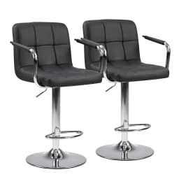 JHK Ergonomic Padded Armrests PU Leather Adjustable Swivel Office Chair Counter Height Thickened Seat Cushion with Back Chair