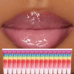 15pcs Rainbow Pearl Lip Gloss Glitter, Rainbow Jelly Lip Gloss, Sparkling Lips, Moisturizing Lip Skin, Keeping It Hydrated And N