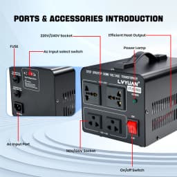 LVYUAN 700W/3500W/6000W Voltage Transformer AC 110V to 220V Or 220V to 110V Step Up&Down Converter US Standard Power Cord