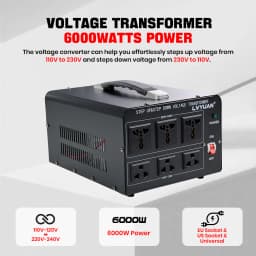 LVYUAN 700W/3500W/6000W Voltage Transformer AC 110V to 220V Or 220V to 110V Step Up&Down Converter US Standard Power Cord
