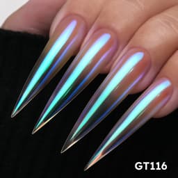 New YOKEFELLOW GleamTap Cushion Aurora Chrome Nail Powder Mermaid Aurora Effect Nail Art Glitter Decoration for Home DIY Salon