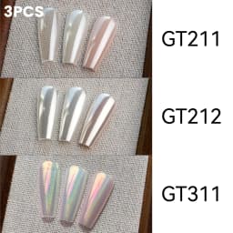 New YOKEFELLOW GleamTap Cushion Aurora Chrome Nail Powder Mermaid Aurora Effect Nail Art Glitter Decoration for Home DIY Salon