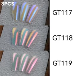 New YOKEFELLOW GleamTap Cushion Aurora Chrome Nail Powder Mermaid Aurora Effect Nail Art Glitter Decoration for Home DIY Salon