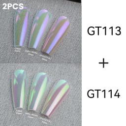 New YOKEFELLOW GleamTap Cushion Aurora Chrome Nail Powder Mermaid Aurora Effect Nail Art Glitter Decoration for Home DIY Salon