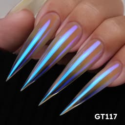 New YOKEFELLOW GleamTap Cushion Aurora Chrome Nail Powder Mermaid Aurora Effect Nail Art Glitter Decoration for Home DIY Salon