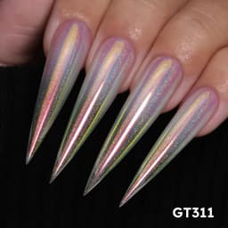New YOKEFELLOW GleamTap Cushion Aurora Chrome Nail Powder Mermaid Aurora Effect Nail Art Glitter Decoration for Home DIY Salon