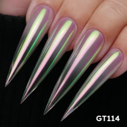 New YOKEFELLOW GleamTap Cushion Aurora Chrome Nail Powder Mermaid Aurora Effect Nail Art Glitter Decoration for Home DIY Salon