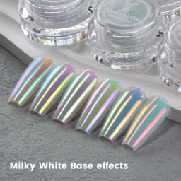 New YOKEFELLOW GleamTap Cushion Aurora Chrome Nail Powder Mermaid Aurora Effect Nail Art Glitter Decoration for Home DIY Salon