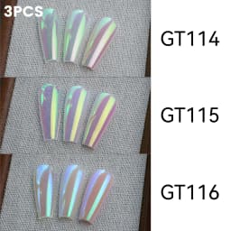 New YOKEFELLOW GleamTap Cushion Aurora Chrome Nail Powder Mermaid Aurora Effect Nail Art Glitter Decoration for Home DIY Salon