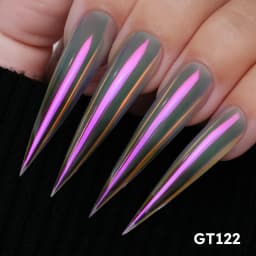 New YOKEFELLOW GleamTap Cushion Aurora Chrome Nail Powder Mermaid Aurora Effect Nail Art Glitter Decoration for Home DIY Salon