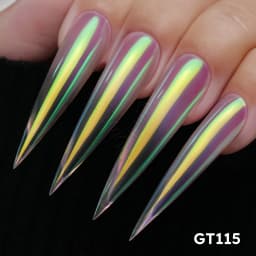 New YOKEFELLOW GleamTap Cushion Aurora Chrome Nail Powder Mermaid Aurora Effect Nail Art Glitter Decoration for Home DIY Salon