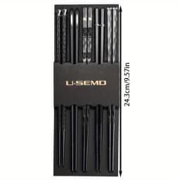 Flexible Alloy Chopsticks, Non-Slip & Easy Wash, 5 Pairs. 25cm, High Hardness, Won’t Break, Hygienic