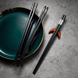 Flexible Alloy Chopsticks, Non-Slip & Easy Wash, 5 Pairs. 25cm, High Hardness, Won’t Break, Hygienic