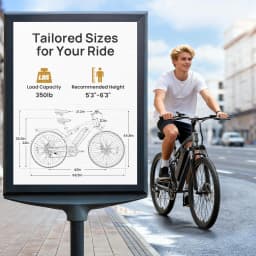 QRONGE Zephyr Electric Bike for Adults 1000W Peak Motor 486Wh Battery Mountain Electric Bicycle 26'' Tire Full Suspension E-bike