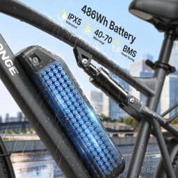 QRONGE Zephyr Electric Bike for Adults 1000W Peak Motor 486Wh Battery Mountain Electric Bicycle 26'' Tire Full Suspension E-bike
